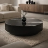 Minimalistyczny stolik kawowy LAGO MM001501100419 czarny drewno żywica 100cm