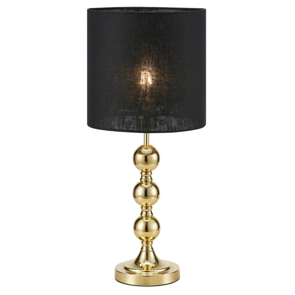 Lampka stojąca Octo 108574 Markslojd materiałowy abażur czarny złoty