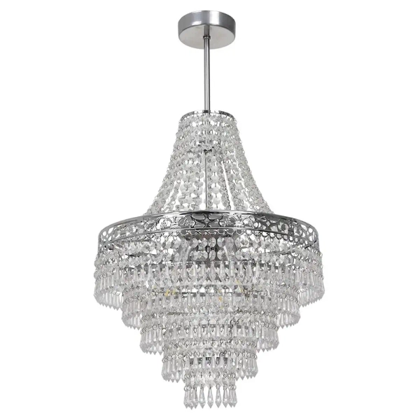 Glamour wisząca lampa Coral MLP1586 do jadalni kryształowa srebrny