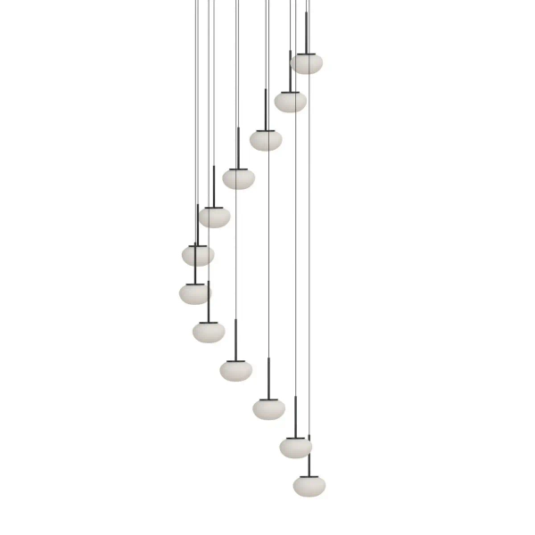 Kaskadowa lampa wisząca SERENITY AZ6534 LED 84W 3000K kule białe czarne