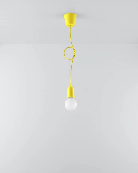 Industrialna LAMPA wisząca SL.0578 OPRAWKA na żarówkę ZWIS kabel przewód żółta