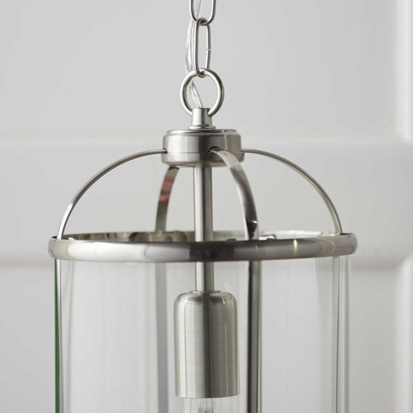 Metalowa lampa wisząca Lambeth 70323 Endon do pokoju srebrna przezroczysta