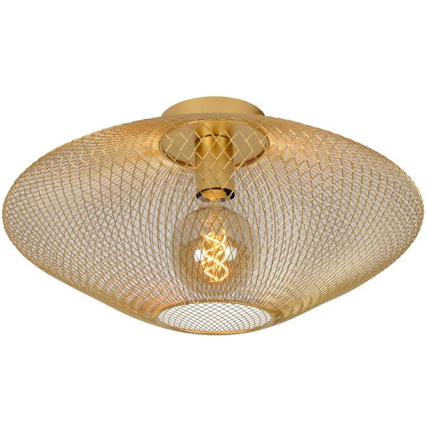 Industrialna LAMPA sufitowa MESH 21123/45/02 Lucide loftowa OPRAWA metalowa druciana złota