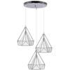 Loftowa LAMPA wisząca 8804/3 ZWIS - 02 Elem druciana OPRAWA metalowy ZWIS kaskada chrom biała