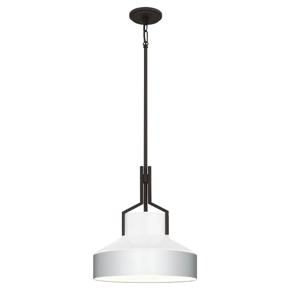 Lampa zwisająca nad wyspę Brecken QZ-BRECKEN-2P-AB-OPAL biała mosiądz