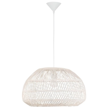 Wisząca lampa salonowa Oviedo nad stolik pleciona biała