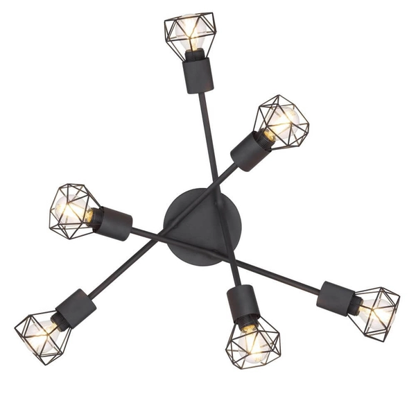 Lampa sufitowa Xara 54802S-6 sticks 6-punktowa czarna