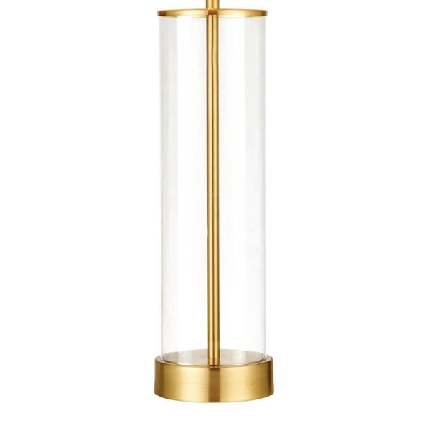 Lampka na stół Lessina 68802 Endon vintage szklana abażur biały złoty