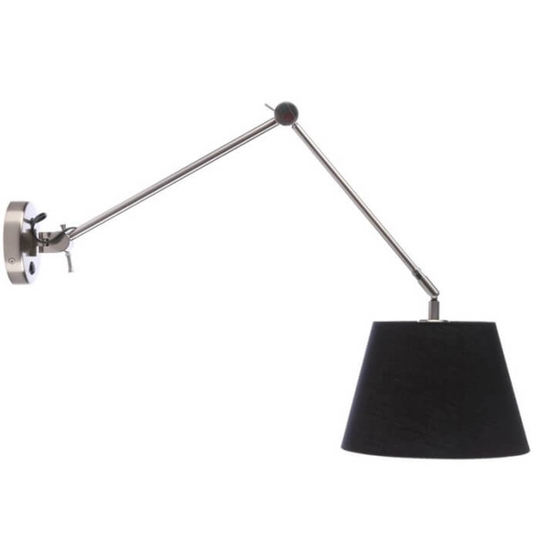 Klasyczny kinkiet ścienny zestaw Adam AZ1843+AZ2600 regulacja satyna czarny