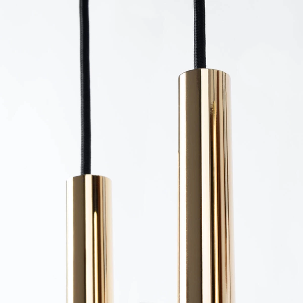 Zwisająca potrójna lampa Pastelo SL.1197 tuby złota czarna