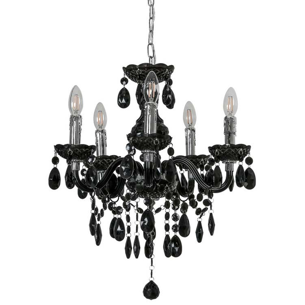 Czarna lampa wisząca Whiz L.90690/5BL dworkowa do sypialni nad łóżko czarna