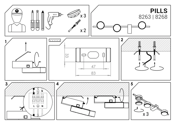 Plafon LAMPA sufitowa PILLS 8268 Nowodvorski loftowa OPRAWA metalowa plafoniera biała