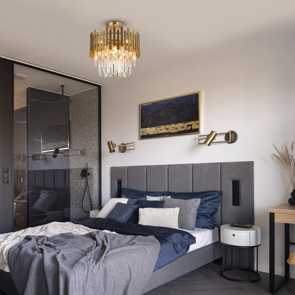 Sufitowa lampa glamour Aspen ML8810 Milagro kryształowa złota