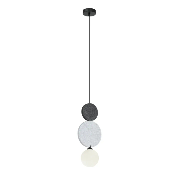 Wisząca lampa Andrea PND-59779B-1M-MLTI filcowa do sypialni szara czarna