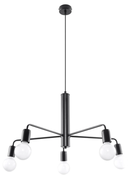 LAMPA wisząca SL.0304 metalowa OPRAWA zwis pająk sticks czarny