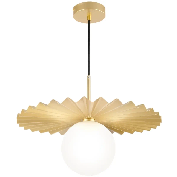 Wisząca lampa muszla Marbella P01432AU Cosmolight kulista biały złoty