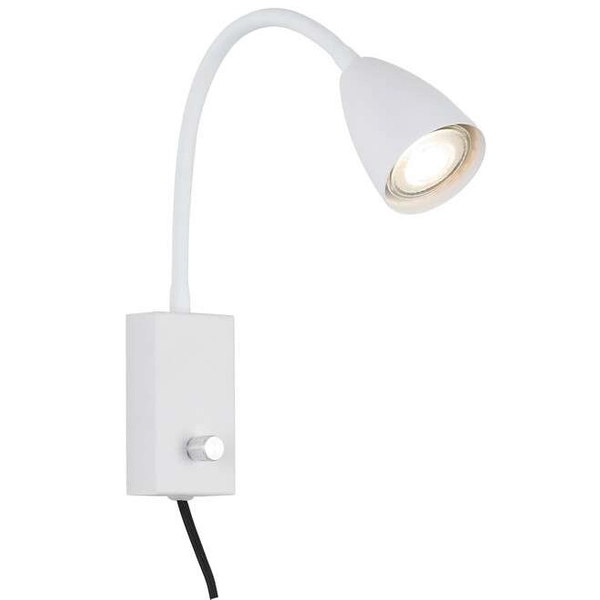 Kinkiet LAMPA ścienna MIKA 6720 Rabalux regulowana OPRAWA metalowa nocna włącznik przewód biała