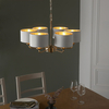 Żyrandol vintage Highclere 98936 Endon abażurowy biały mosiądz