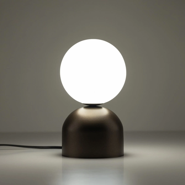 Nocna lampka Miki 16043 kula bubble do sypialni biała brązowa