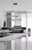 Wisząca lampa nowoczesna Halo LED 130W 3000k pierścienie czarne