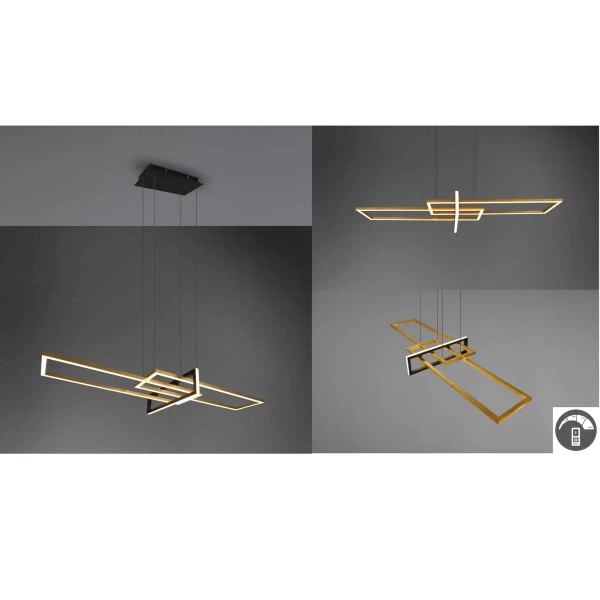 Wisząca lampa SALINAS 320310308 czarna złota LED 34W 3000K 150cm