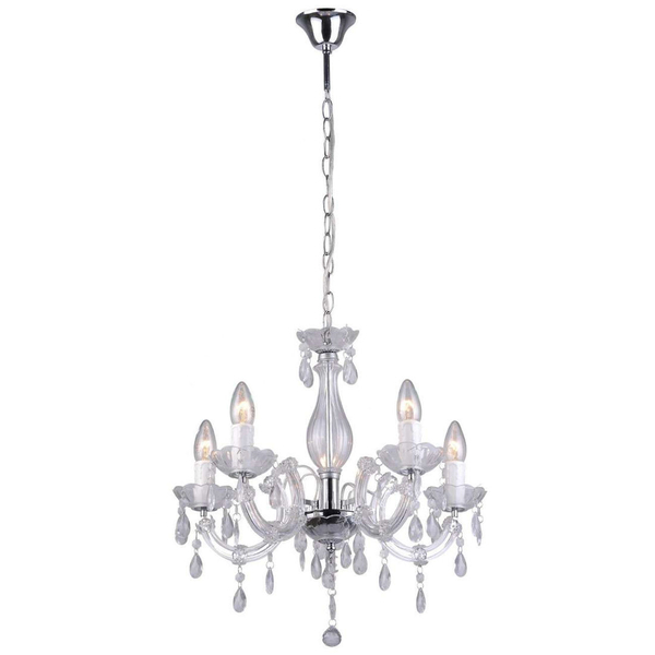Żyrandol pałacowy MAGNOLIA RLD94016-5A z kryształami chrom przezroczysty