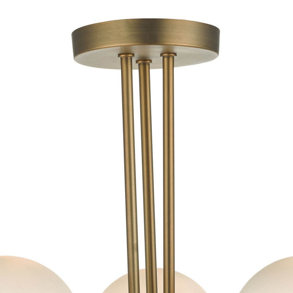 Sufitowa lampa kulista Andre AND0342 potrójna mosiądz biały