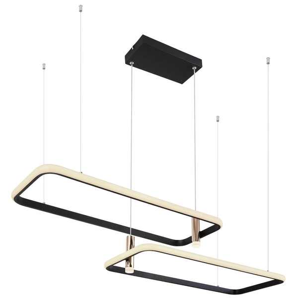 Geometryczna LAMPA wisząca COCO 67301H1 Globo prostokątna zwis LED 55W 2700K - 6000K do salonu złoty