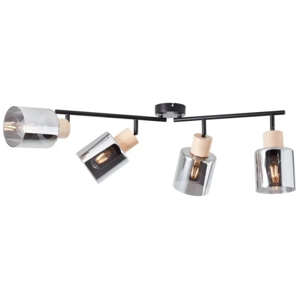 Loftowa lampa sufitowa Weald 99839/93 szklana czarna przydymiona