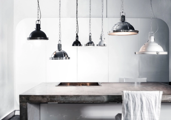 Industrialna LAMPA wisząca NAUTILIUS M 10262103 Kaspa metalowa OPRAWA na łańcuchu ZWIS okrągły chrom