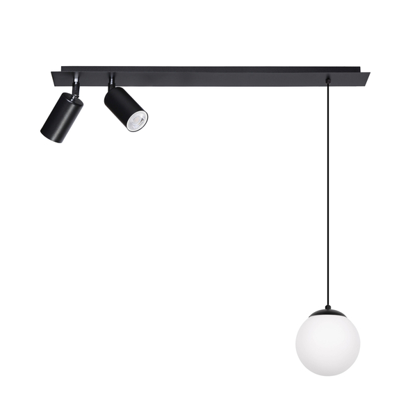 Kuchenna lampa wisząca Albio K-4137 Kaja metalowa czarna nad wyspę z regulacją