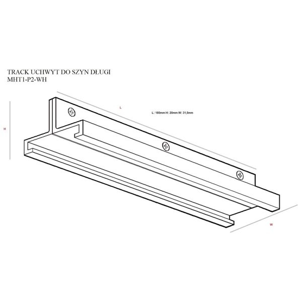 Uchwyt do szyn DOBAC MHT1-P2-WH TRACK Maxlight długi biały