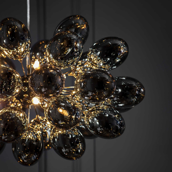 Lampa wisząca szklane klosze Infinity 80124 Endon kulista bańki czarny chrom