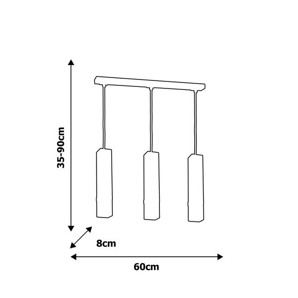 LAMPA wisząca VIDAR MLP5404 Milagro skandynawska OPRAWA metalowy ZWIS prostokątny na listwie czarny