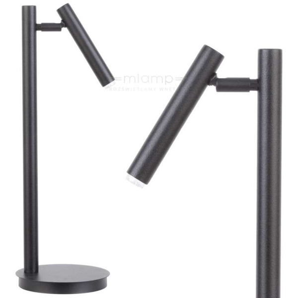 Biurkowa LAMPKA stojąca SOPEL 50195 Sigma metalowa LAMPA stołowa regulowana tuba czarna