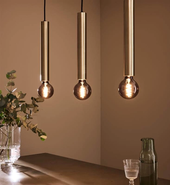 Kuchenna lampa wisząca Sencillo 3-punktowa nad wyspę mosiądz