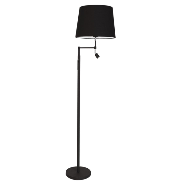 Stojąca lampa podłogowa Orlando abażurowa do salonu czarna