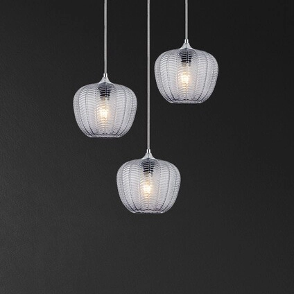 Kaskada lampa wisząca Monet 3178 szklana nad łóżko chrom przydymiona