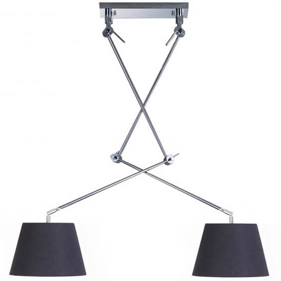 Wisząca lampa na wysięgniku Adam AZ1842+2xAZ2600 zestaw satyna czarna