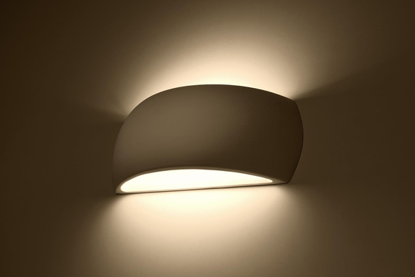 LAMPA ścienna SL.0835 ceramiczna OPRAWA półokrągły kinkiet biały