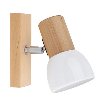 Skandynawska lampa ścienna Svenda drewniany reflektorek biały