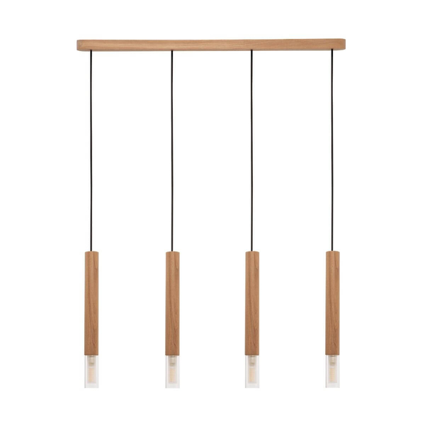 Wisząca lampa skandynawska Madera drewniane tuby do jadalni