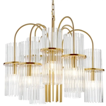 Kryształowy żyrandol Eniola ENI1335 do salonu regulowany mosiądz
