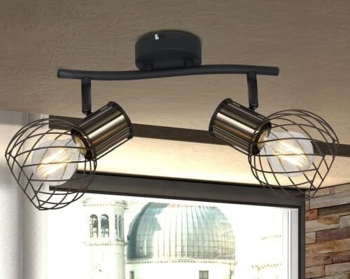 Lampa sufitowa Argusto 54013-2 industrial spoty czarne złote