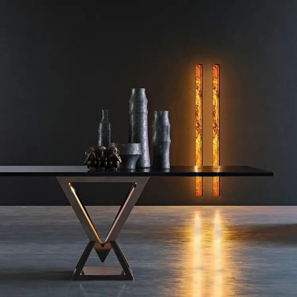 Podłużny kinkiet MARBLE MWLS-6611-606R czarny dekor marmuru LED 3000K