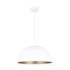Kuchenna lampa wisząca Vela metalowa kopuła biała złota