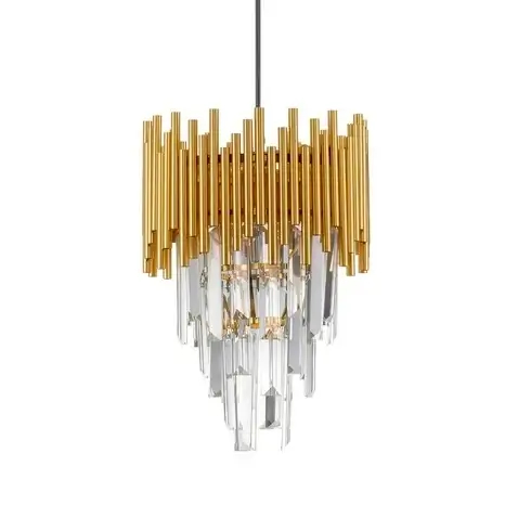 Wisząca lampa PELAVRO LE45107 do salonu glamour złota