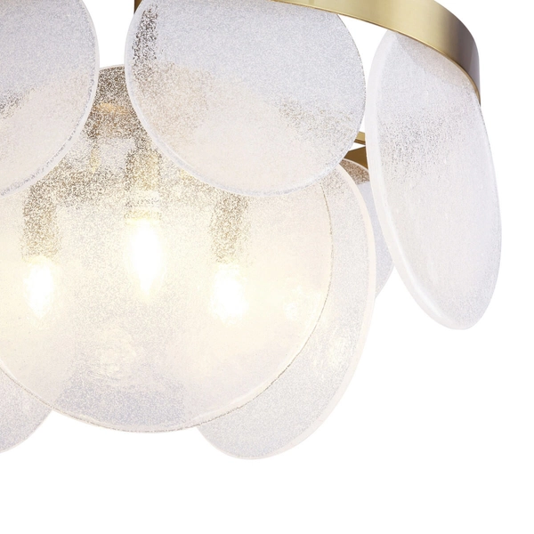 Szklana lampa wisząca AURORA ST-9513 BRASS nad stół złoty biały