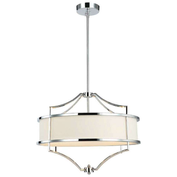LAMPA abażurowa Stesso Cromo M Orlicki Design wisząca OPRAWA okrągła w stylu klasycznym kremowa chrom