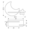 Księżycowa lampka nocna Kids Moon 21-84460 LED 5W drewno żółta szara